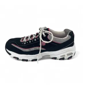 Skechers D'Lites Women Size 8.5 Black Pink Athletic Sneakers Walking Shoes Comfy