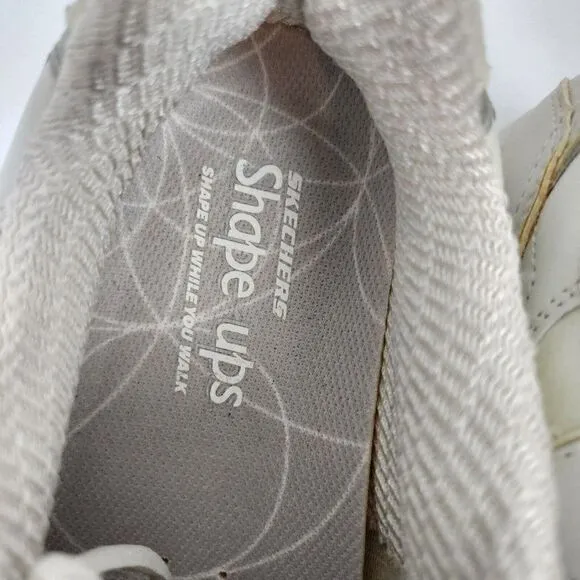 Skechers Shape Ups 11800 Toners White Leather Walking Toning Shoes Womens 9.5