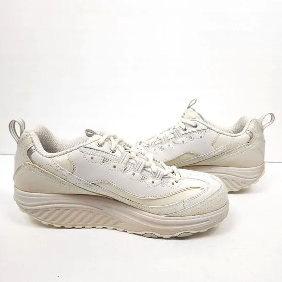 Skechers Shape Ups 11800 Toners White Leather Walking Toning Shoes Womens 9.5