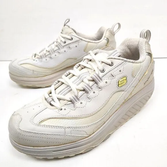 Skechers Shape Ups 11800 Toners White Leather Walking Toning Shoes Womens 9.5