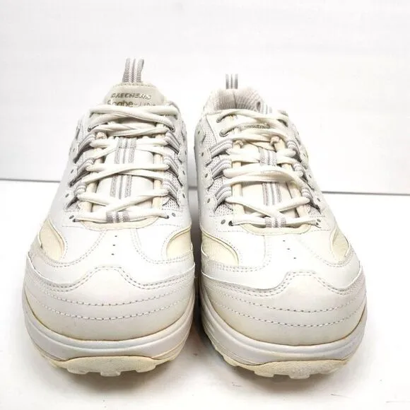 Skechers Shape Ups 11800 Toners White Leather Walking Toning Shoes Womens 9.5