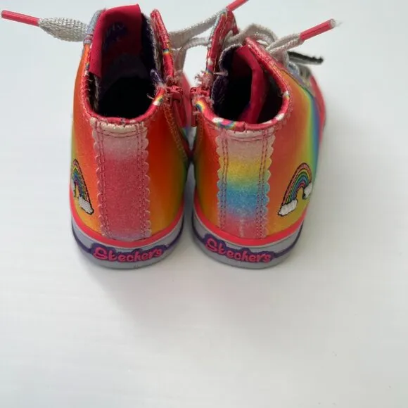 Skechers Shoe Baby 5 Girl Twinkle Toes Rainbow High Top Sparkle Sneaker Core No