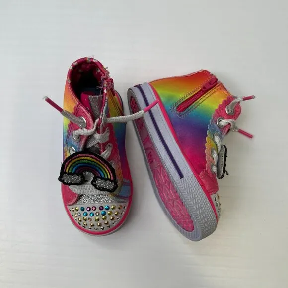 Skechers Shoe Baby 5 Girl Twinkle Toes Rainbow High Top Sparkle Sneaker Core No