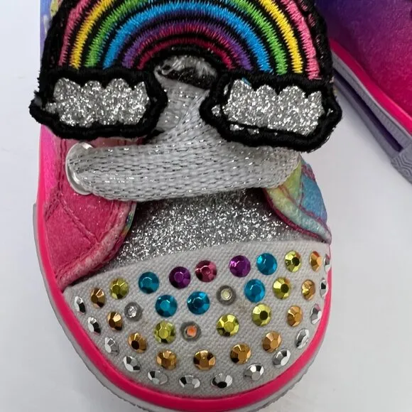 Skechers Shoe Baby 5 Girl Twinkle Toes Rainbow High Top Sparkle Sneaker Core No