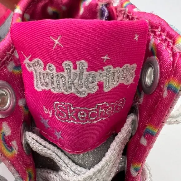 Skechers Shoe Baby 5 Girl Twinkle Toes Rainbow High Top Sparkle Sneaker Core No