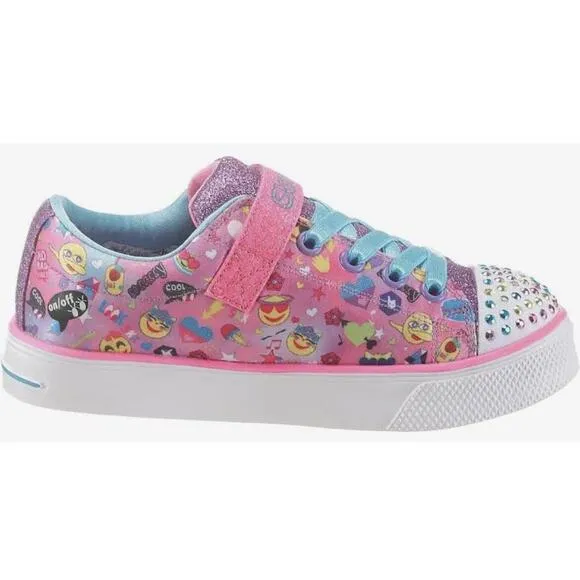 Skechers Twinkle Toes Emoji Twinkle Breeze Cutie Light Up Sneakers Shoes Size 2