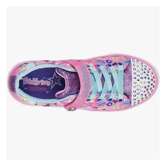 Skechers Twinkle Toes Emoji Twinkle Breeze Cutie Light Up Sneakers Shoes Size 2