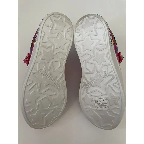 Skechers Twinkle Toes Emoji Twinkle Breeze Cutie Light Up Sneakers Shoes Size 2