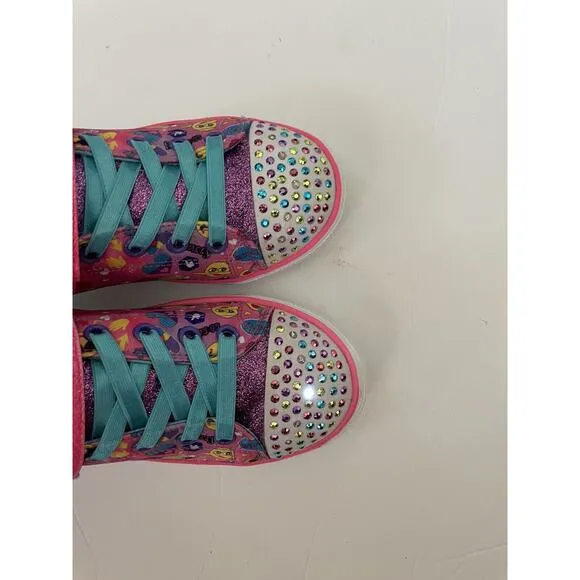 Skechers Twinkle Toes Emoji Twinkle Breeze Cutie Light Up Sneakers Shoes Size 2