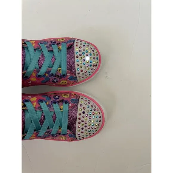 Skechers Twinkle Toes Emoji Twinkle Breeze Cutie Light Up Sneakers Shoes Size 2