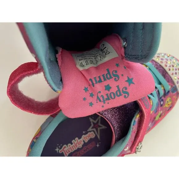 Skechers Twinkle Toes Emoji Twinkle Breeze Cutie Light Up Sneakers Shoes Size 2