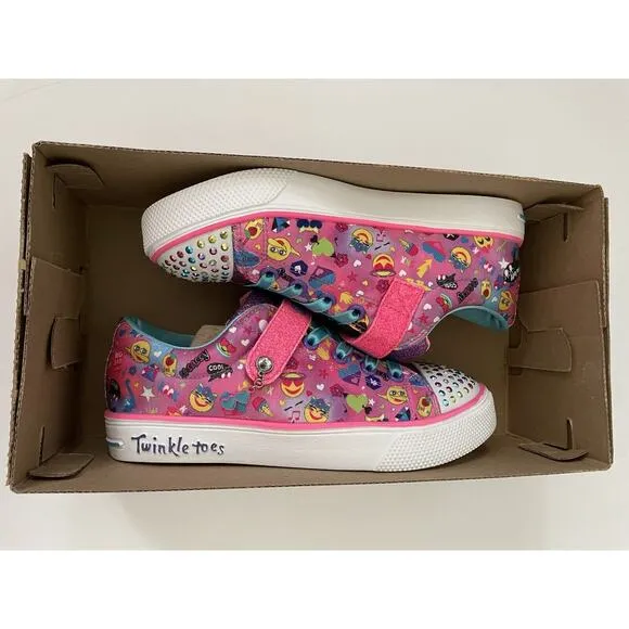 Skechers Twinkle Toes Emoji Twinkle Breeze Cutie Light Up Sneakers Shoes Size 2