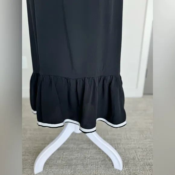 Smarteez Silk Short Sleeve Ribbon Dress Black Made in Italy 0 XS Navy Red