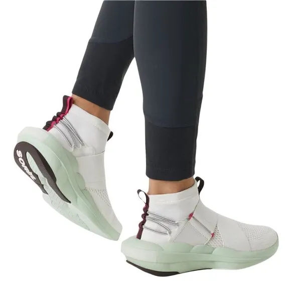 SOREL Explorer Defy Mid Sneaker, Sea Salt / Sea Sprite 8.5 - Women's, Mid Shoe