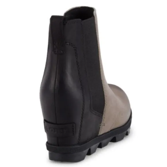 Sorel Lea Wedge Boots Chelsea Joan Arctic Leather Ankle Bootie Quarry SZ 11