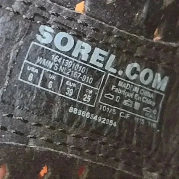 SOREL Major Pull On Cut Out Black Leather Mid Calf Ankle Slouch Boots Womens 8