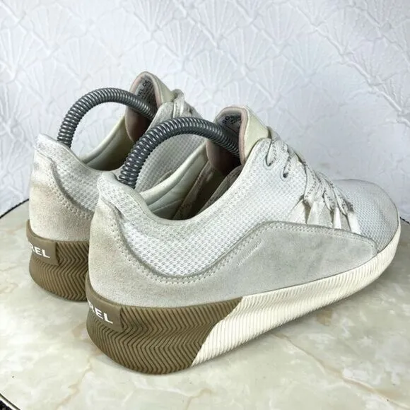 Sorel Out N About Athletic Sneaker 8 White Suede Classic Walking Lace Up Shoes
