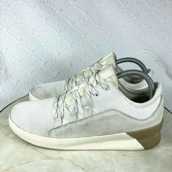 Sorel Out N About Athletic Sneaker 8 White Suede Classic Walking Lace Up Shoes
