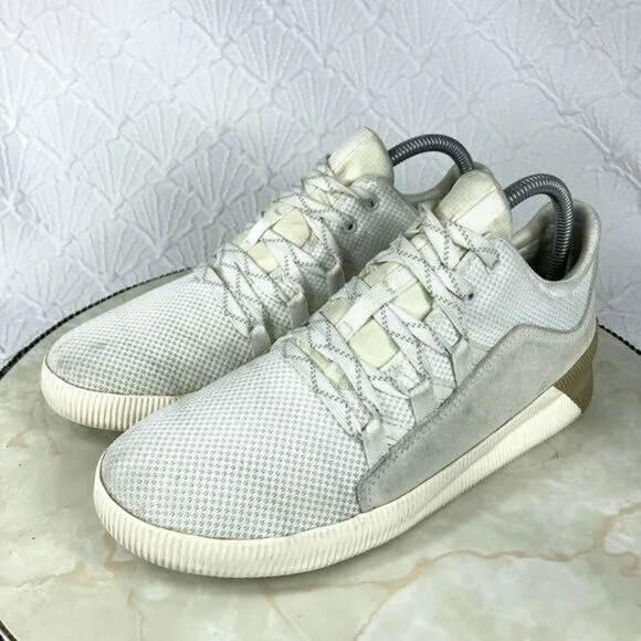 Sorel Out N About Athletic Sneaker 8 White Suede Classic Walking Lace Up Shoes