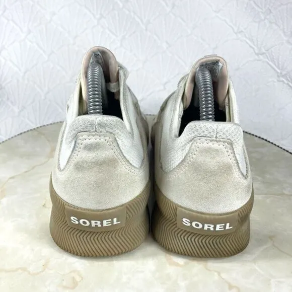Sorel Out N About Athletic Sneaker 8 White Suede Classic Walking Lace Up Shoes
