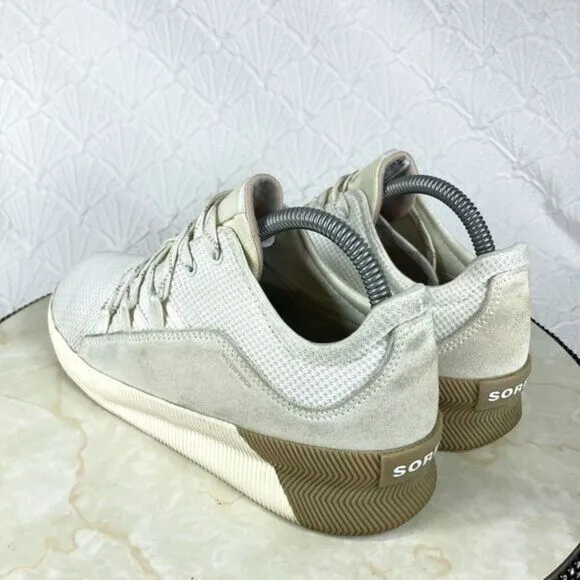 Sorel Out N About Athletic Sneaker 8 White Suede Classic Walking Lace Up Shoes