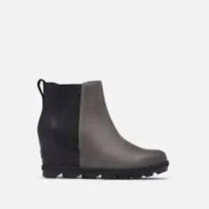 Sorel Wedge Boot Joan of Arctic Lea Wedge Chelsea Quarry Black SZ 9