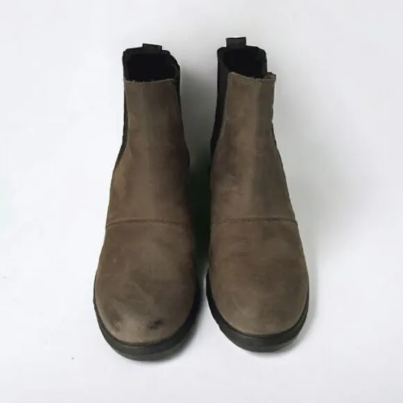 Sorel Wedge Boot Joan of Arctic Lea Wedge Chelsea Quarry Black SZ 9