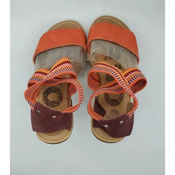 Sorel Women’s Size 6 Ella orange Ankle Scrappy Sandals New