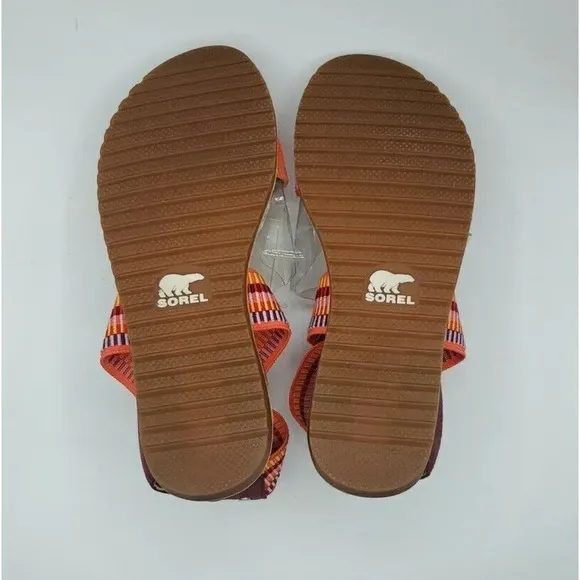 Sorel Women’s Size 6 Ella orange Ankle Scrappy Sandals New