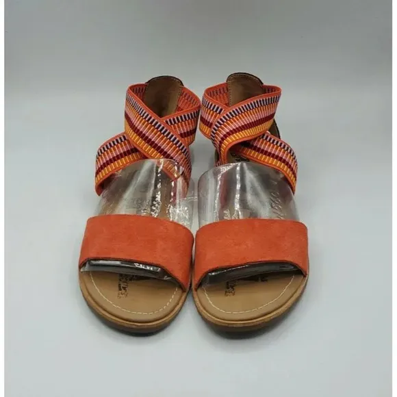 Sorel Women’s Size 6 Ella orange Ankle Scrappy Sandals New