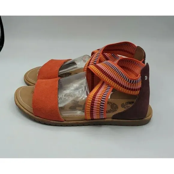 Sorel Women’s Size 6 Ella orange Ankle Scrappy Sandals New
