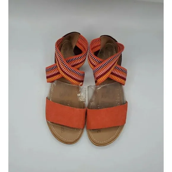 Sorel Women’s Size 6 Ella orange Ankle Scrappy Sandals New