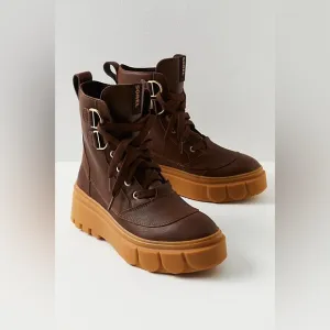 Sorel x Free People Waterproof Caribou Lace Up Leather Boots Shoes sz 7.5