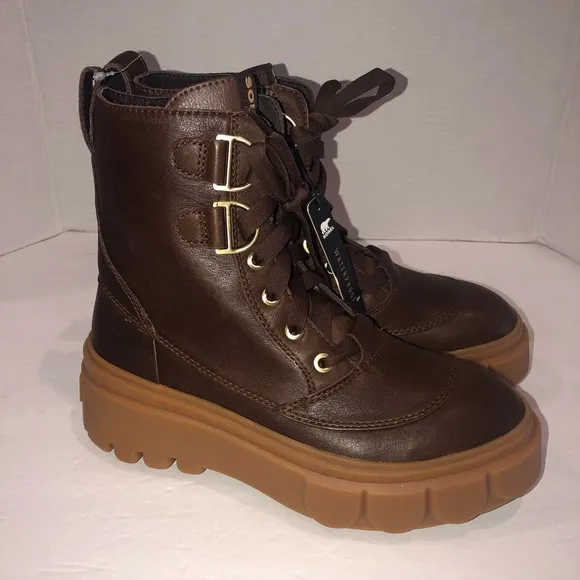 Sorel x Free People Waterproof Caribou Lace Up Leather Boots Shoes sz 7.5