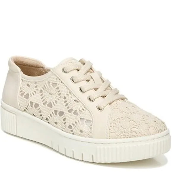 Soul Naturalizer Topaz Platform Sneaker Cream Lace Crochet Macrame Women's 9.5