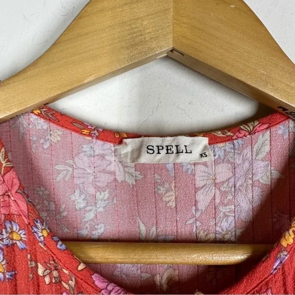 Spell and the Gypsy Meadowland Flutter Sleeve Mini Dress Poppy XS