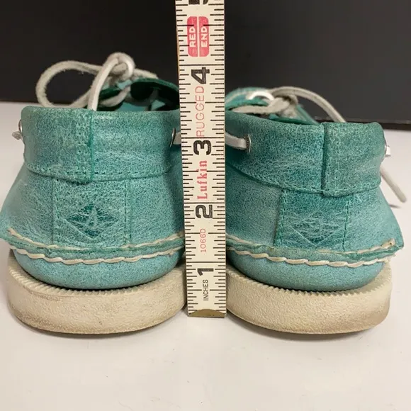 SPERRY Green Leather Top Sider Loafer Shoes 11.5