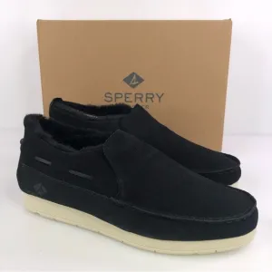 Sperry Mens Moc Sider Black Suede Lined Slip on Boots Shoes STS23724 Size 11M