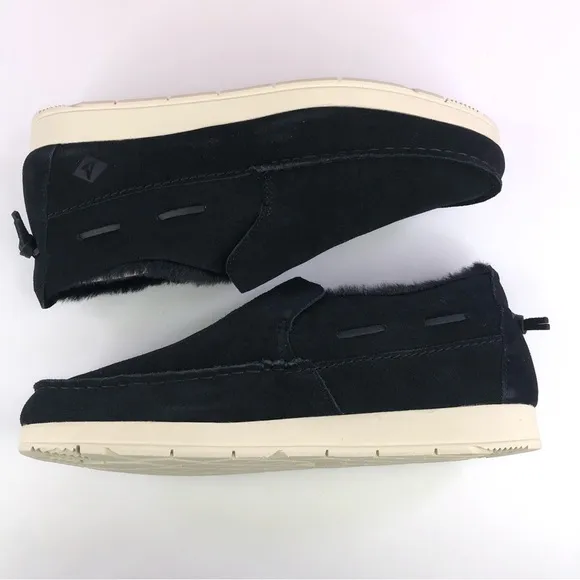 Sperry Mens Moc Sider Black Suede Lined Slip on Boots Shoes STS23724 Size 11M