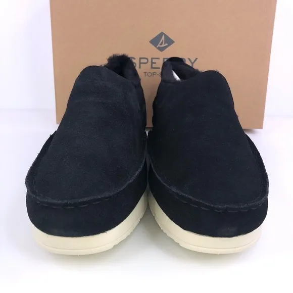 Sperry Mens Moc Sider Black Suede Lined Slip on Boots Shoes STS23724 Size 11M