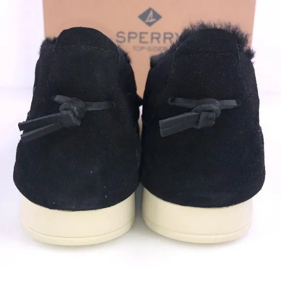 Sperry Mens Moc Sider Black Suede Lined Slip on Boots Shoes STS23724 Size 11M