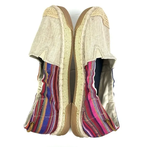 Sperry Top Sider Laurel Reef Espadrille 9 Oatmeal Caribbean Stripe Shoes NEW