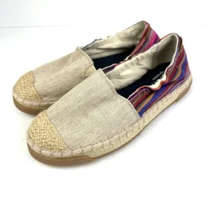 Sperry Top Sider Laurel Reef Espadrille 9 Oatmeal Caribbean Stripe Shoes NEW