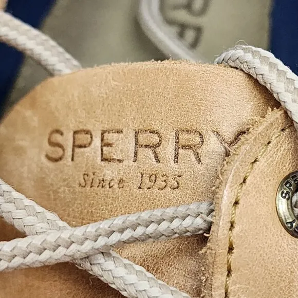 Sperry top sider Mens 10.5 Tan Leather Boat Shoes Classic Style NEW