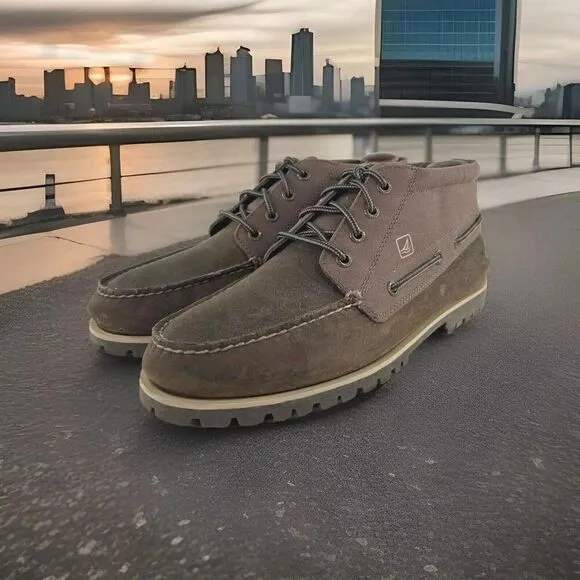Sperry Top Sider Mens Carson Brown Chukka Boots US 9.5 M Leather Moc Lace Shoes
