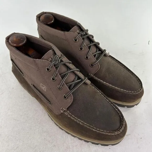 Sperry Top Sider Mens Carson Brown Chukka Boots US 9.5 M Leather Moc Lace Shoes