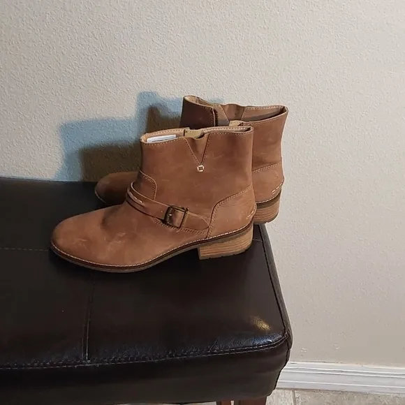 SPERRY WOMEN'S TAN LEATHER ANKLE BOOTS SIZE 10