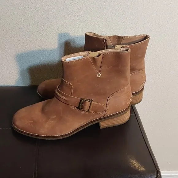 SPERRY WOMEN'S TAN LEATHER ANKLE BOOTS SIZE 10