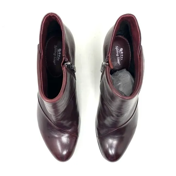 Spring Step Azzuro Bootie in Bordeaux leather