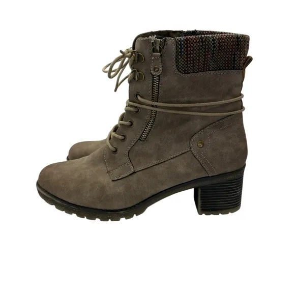 Spring Step Hellewn Taupe Combat Boots w/ Heel (Size 41/9.5-10)